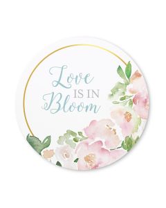 Round Paper Drink Coasters - Love In Bloom - Set Of 12 