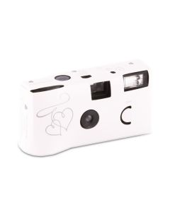 Butterfly Garden White And Silver Single Use Camera