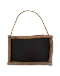Framed Rectangular Hanging Chalkboard Sign - Natural Wood