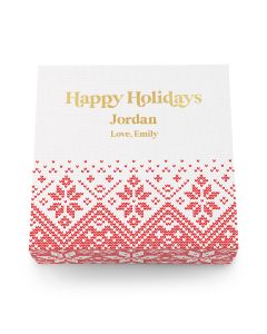 Large Personalized Knit Sweater Snowflakes Christmas Gift Box With Magnetic Lid
