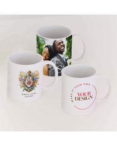 Custom Printed 11 oz. White Ceramic Coffee Mug for Event or Gift - Upload Your Own Design