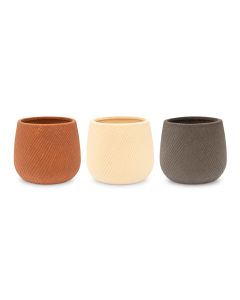 Small Decorative Indoor Ceramic Planters - Neutrals - Set Of 3