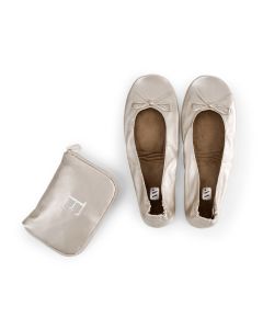 Personalized Foldable Ballet Flats Wedding Favors - Champagne Gold Small