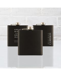 Black Hip Flask In Stainless Steel