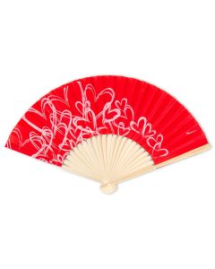 Contemporary Hearts Silk Fan - Red (pack of 6)