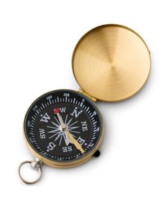 Gold Mini Compass Wedding Favor – Vintage Brass Nautical Party Gift