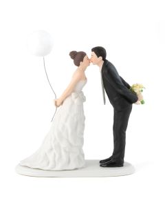 Leaning In For A Kiss - Balloon Wedding Cake Topper
