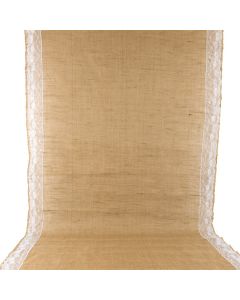 Burlap Aisle Runner With Delicate Lace Borders