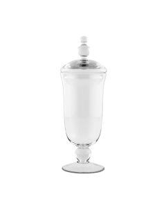Large Glass Apothecary Candy Jar Footed Vase with Lid