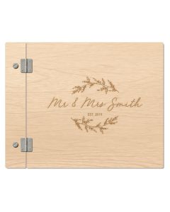 Personalized Wooden Polaroid Wedding Guest Book - Signature Script