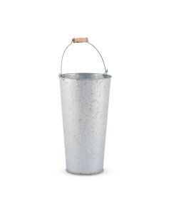 Galvanized Flower Market Bucket With Handle - Large