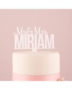 Personalized Mr. And Mrs. White Acrylic Cake Topper