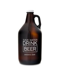 Personalized Glass Beer Growler - Drink Beer Print