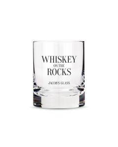 Personalized Whiskey Glasses With Whiskey Rocks Print