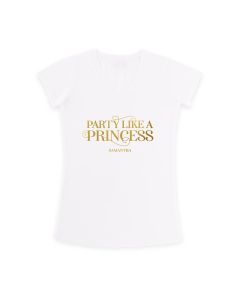 Personalized Junior Bridesmaid Wedding T-Shirt - Party Like A Princess Youth White