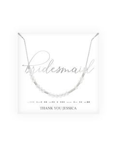 Personalized Swarovski Crystal Morse Code Necklace - Bridesmaid