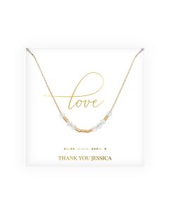 Personalized Swarovski Crystal Morse Code Necklace - Love