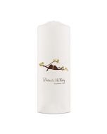 Personalized White or Ivory Wedding Unity Candle - Love Bird