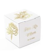 Miniature Custom Foil Printed Square Paper Favor Boxes - Modern Floral