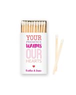 Custom Matchbox Wedding Favor - Warm Hearts