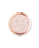 Personalized Rose Gold Glitter Compact Mirror