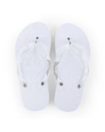 Best Day Ever Wedding Favor Flip Flops - Ivory White (M)