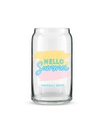 Personalized Can Shaped Drinking Glass – Hello Summer Print