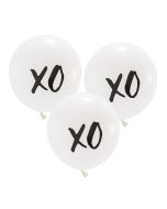 Large 17" White Round Wedding Balloons - XO - Set Of 3