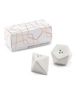 White Geometric Salt & Pepper Shaker Set