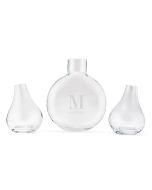 Modern Wedding Sand Ceremony Vase Set - Modern Serif Initial Etching