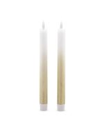 Artificial Flameless LED Taper Candle Set Of 2 - Gold Ombre