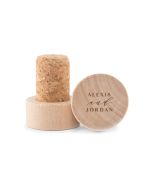 Custom Engraved Reusable Wooden Bottle Stopper - Modern Couple