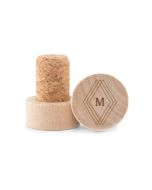 Custom Engraved Reusable Wooden Bottle Stopper - Diamond Emblem