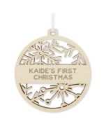 Personalized Wooden Snowflake Bauble Christmas Tree Ornament