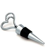 Silver Double Heart Wine Bottle Stopper Gift Boxed