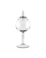 Large Glass Apothecary Candy Jar Footed Globe Bowl with Lid