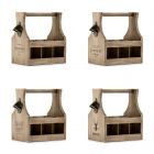 Wooden Beer Bottle Caddy with Opener