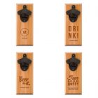 Cedar Wood Wall Mount Bottle Opener