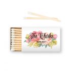Custom Matchbox Wedding Favor - Modern Floral 