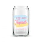 Personalized Can Shaped Drinking Glass – Feeling Tropical Print