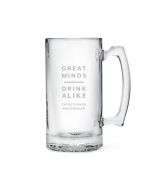 Personalized Large Glass Beer Mug – Great Minds Drink Alike Engraving