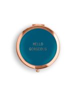 Personalized Engraved Faux Leather Compact Mirror - Hello Gorgeous 