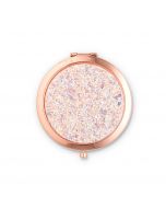 Personalized Rose Gold Glitter Compact Mirror