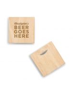 Natural Wood Coaster with Built-in Bottle Opener