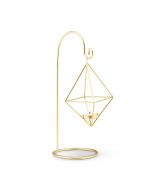 Small Gold Geometric Hanging Tealight Holder (2)