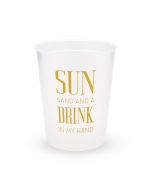 Personalized Frosted Plastic Party Cups - Drink In My Hand - Set of 8