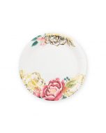 Small Round Disposable Paper Party Plates - Modern Floral - Set Of 8