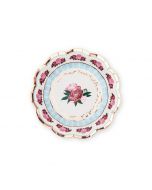 Small Round Disposable Paper Party Plates - Modern Floral Tea Party - Set Of 8