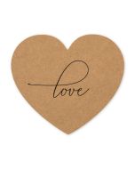 Heart Shaped Paper Drink Coasters - Love - Set Of 12 
