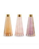 Tapered Colored Glass Bud Vases - Pink - Set Of 3